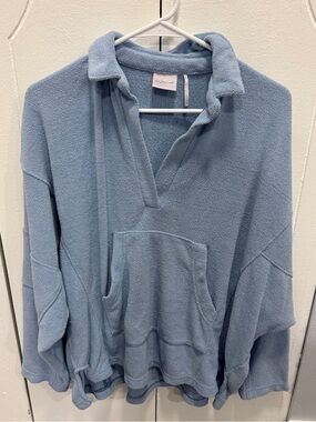 Out from Under by Urban Outfitters Blue Terrycloth Oversized Long Sleeve
